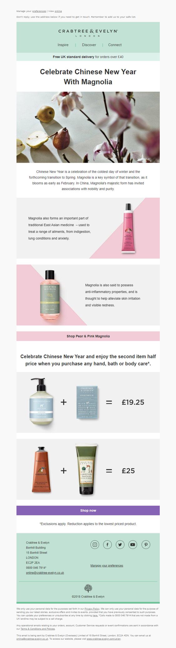Health and beauty Chinese New Year marketing email inspiration