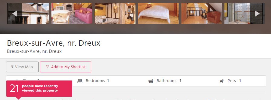 Social proof popularity messaging travel website example