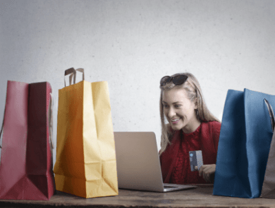 Woman shopping online
