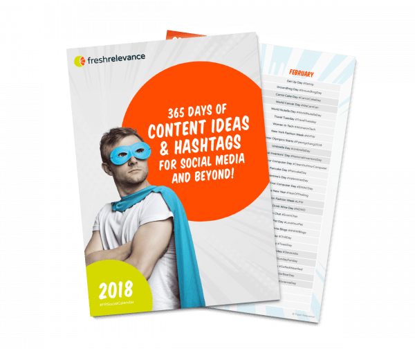 365 days of content ideas and hashtags eBook front cover for social media planning posting and use