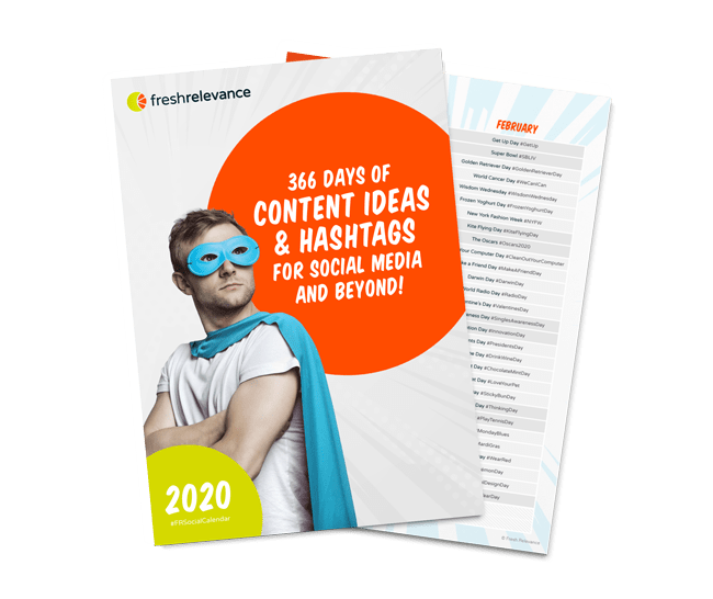 365 days of content ideas and hashtags eBook front cover for social media planning posting and use